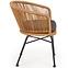 Szék K400 Rattan/Fém/Szövet Natural/szürke,4
