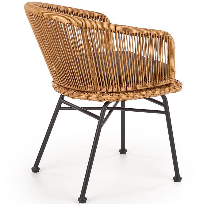 Szék K400 Rattan/Fém/Szövet Natural/szürke