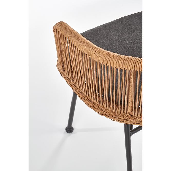 Szék K400 Rattan/Fém/Szövet Natural/szürke