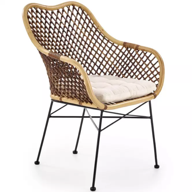Szék K336 Rattan/Fém Natural/Sötétbarna