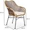 Szék K336 Rattan/Fém Natural/Sötétbarna,2