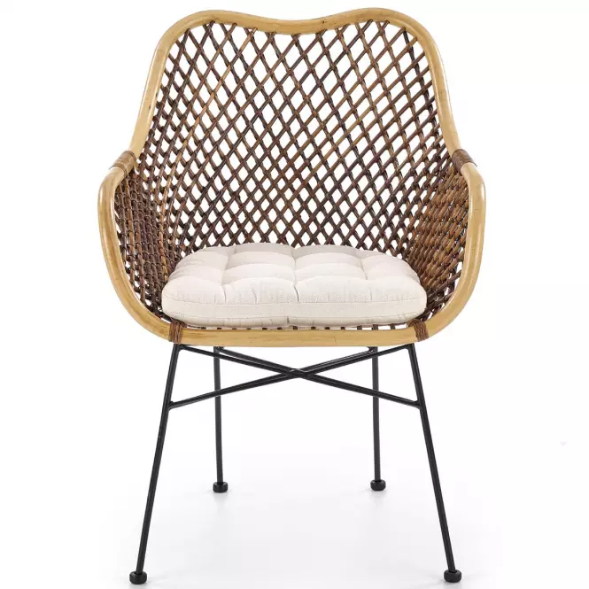 Szék K336 Rattan/Fém Natural/Sötétbarna