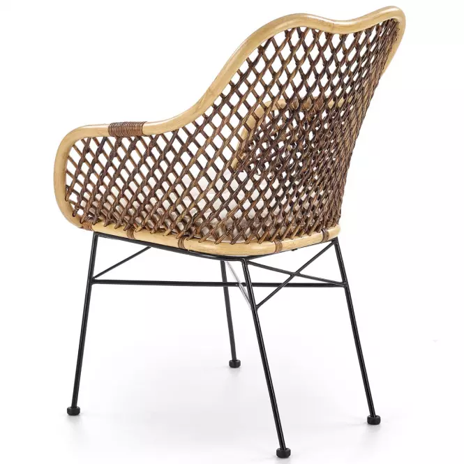 Szék K336 Rattan/Fém Natural/Sötétbarna