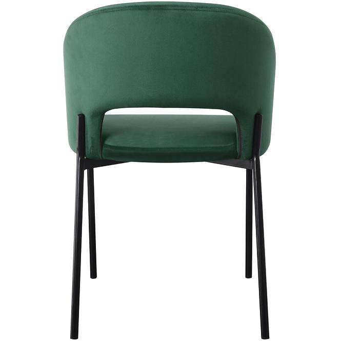 Szék K455 Velvet/Fém Sötétzöld