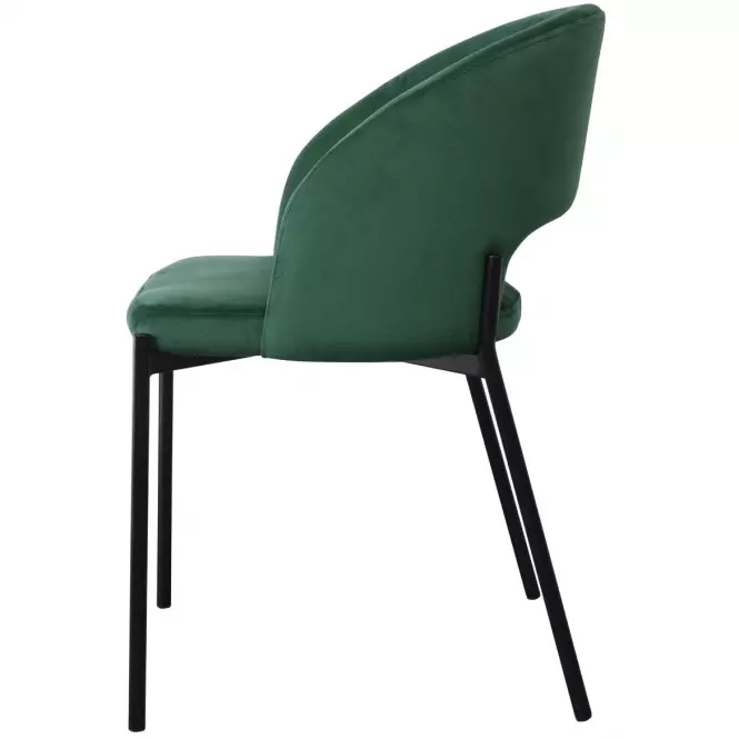 Szék K455 Velvet/Fém Sötétzöld