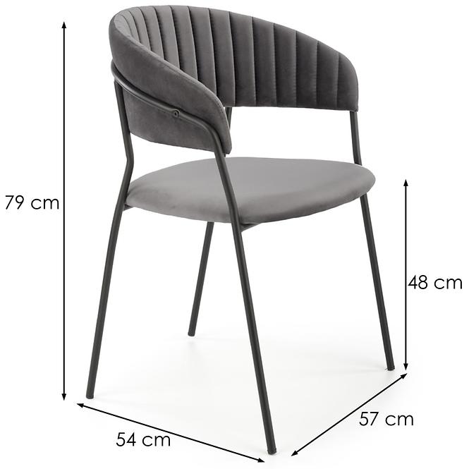 Szék K426 Velvet/Fém szürke