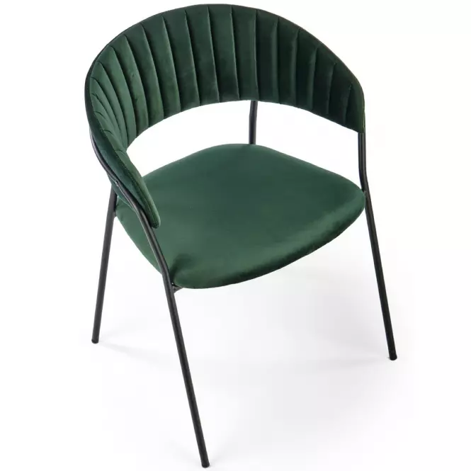 Szék K426 Velvet/Fém Sötétzöld