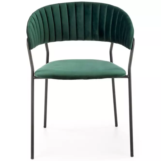 Szék K426 Velvet/Fém Sötétzöld