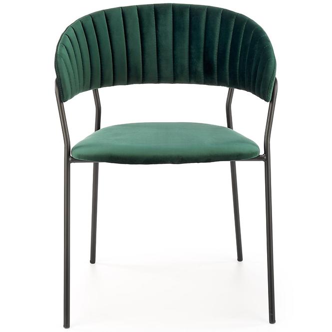 Szék K426 Velvet/Fém Sötétzöld