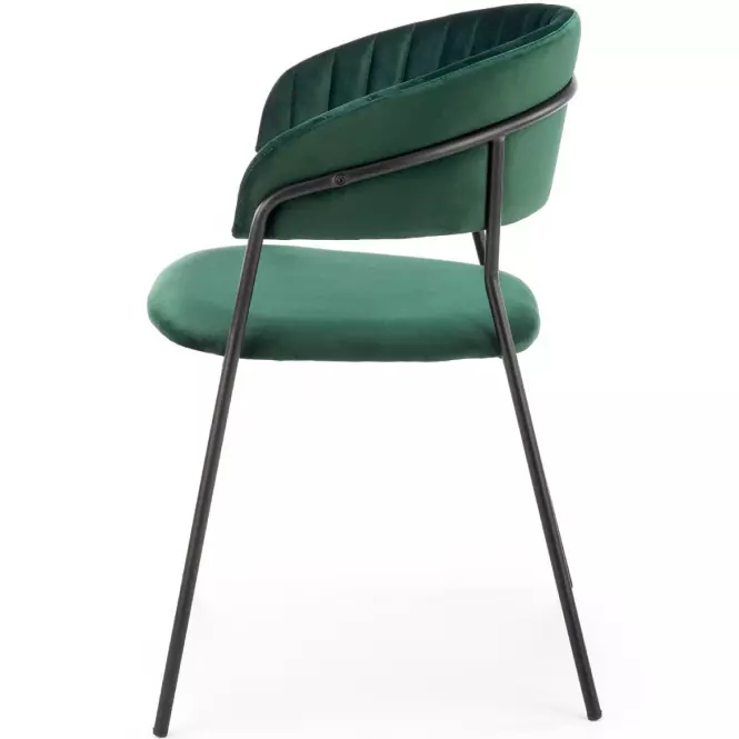 Szék K426 Velvet/Fém Sötétzöld