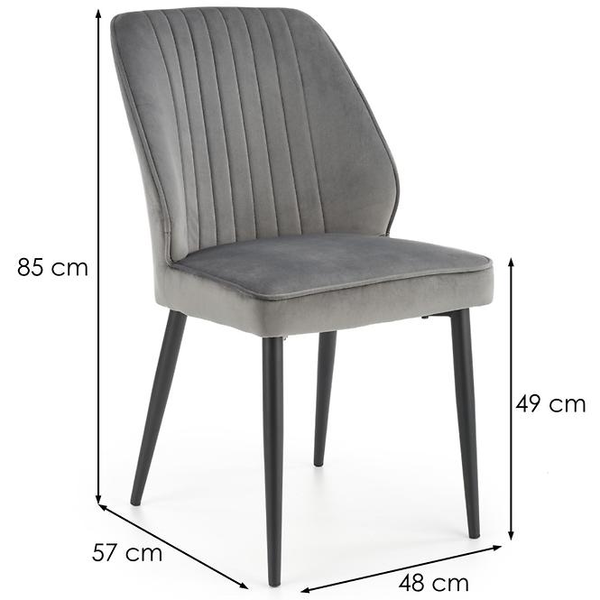 Szék K432 Velvet/Fém szürke