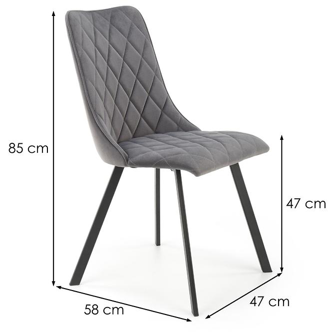Szék K450 Velvet/Fém szürke