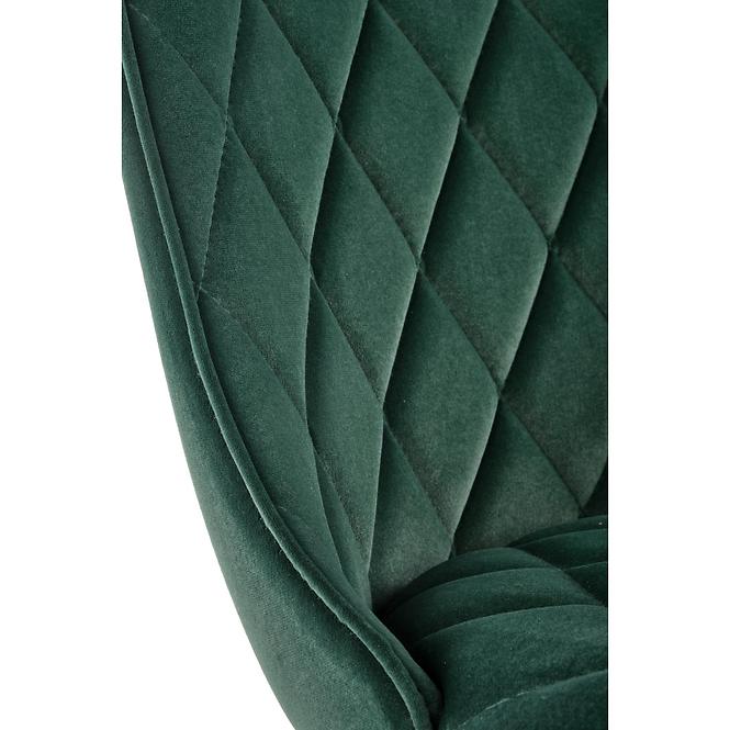 Szék K450 Velvet/Fém Sötétzöld