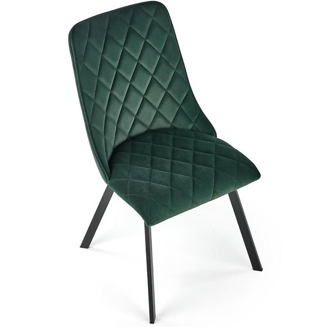 Szék K450 Velvet/Fém Sötétzöld
