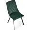 Szék K450 Velvet/Fém Sötétzöld,4