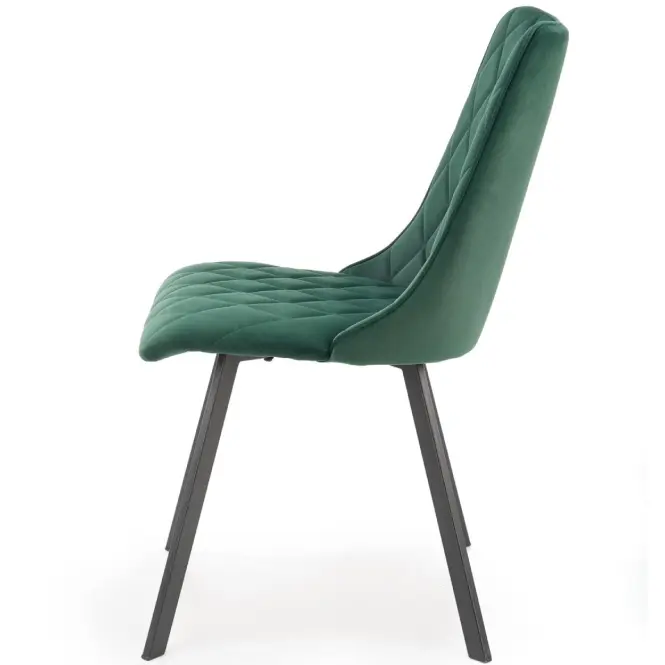 Szék K450 Velvet/Fém Sötétzöld