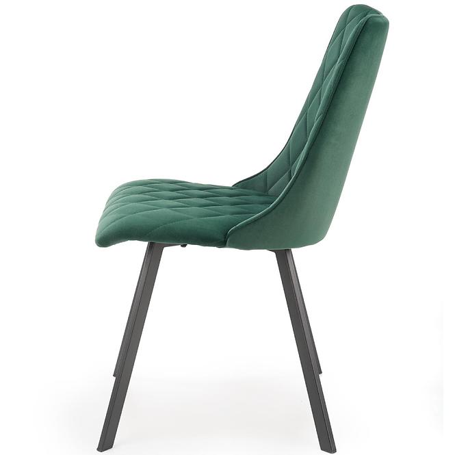 Szék K450 Velvet/Fém Sötétzöld