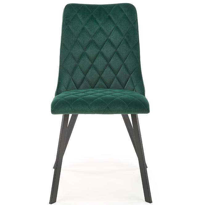Szék K450 Velvet/Fém Sötétzöld