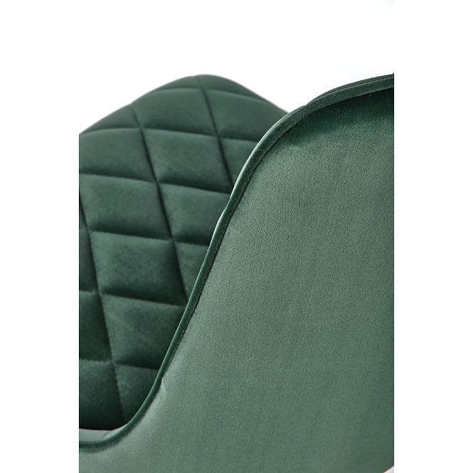 Szék K450 Velvet/Fém Sötétzöld