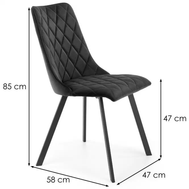 Szék K450 Velvet/Fém fekete