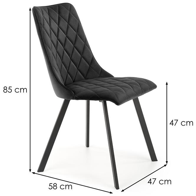 Szék K450 Velvet/Fém fekete