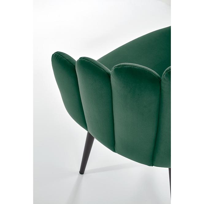 Szék K410 Velvet/Fém Sötétzöld