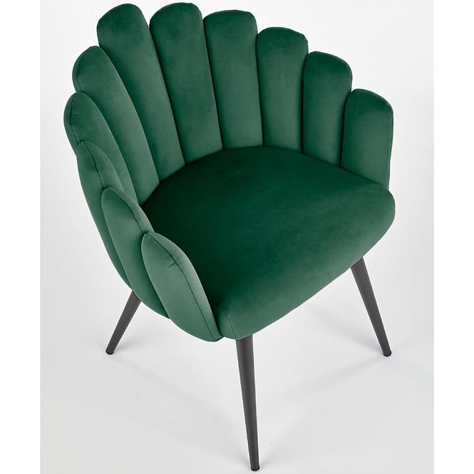 Szék K410 Velvet/Fém Sötétzöld