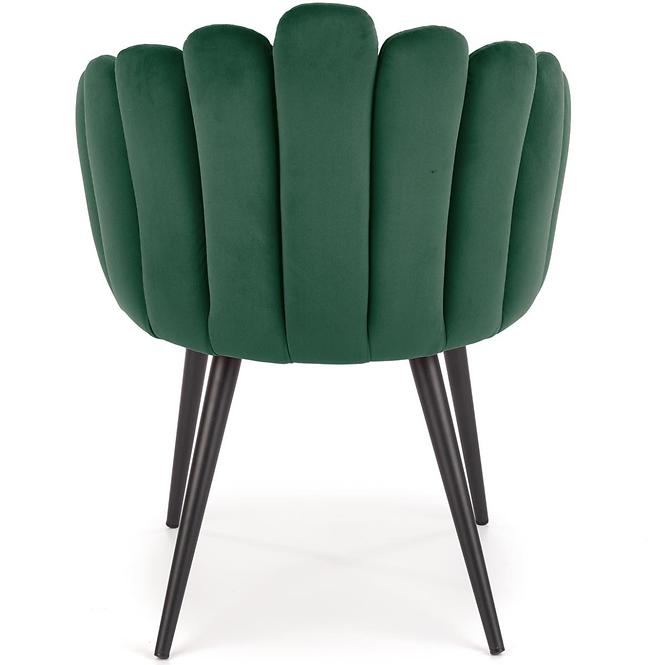 Szék K410 Velvet/Fém Sötétzöld