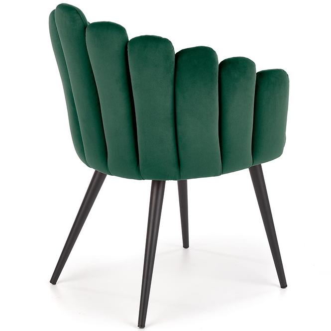 Szék K410 Velvet/Fém Sötétzöld