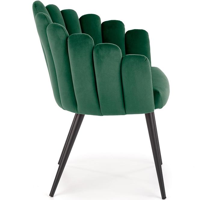 Szék K410 Velvet/Fém Sötétzöld