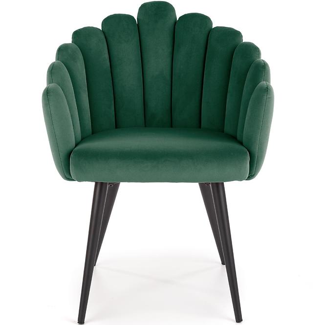 Szék K410 Velvet/Fém Sötétzöld