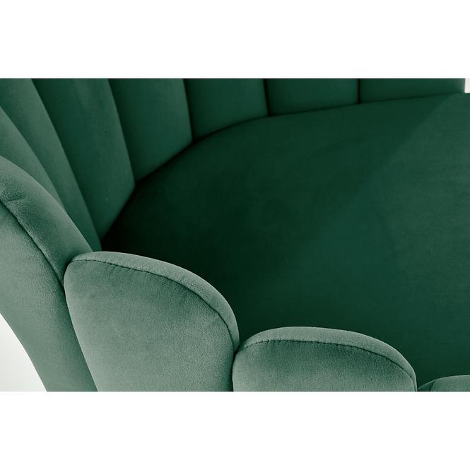 Szék K410 Velvet/Fém Sötétzöld