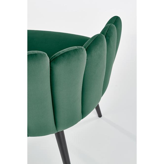 Szék K410 Velvet/Fém Sötétzöld