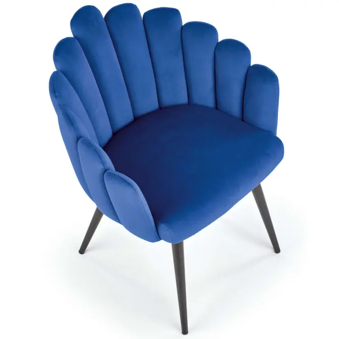 Szék K410 Velvet/Fém sötétkék,11