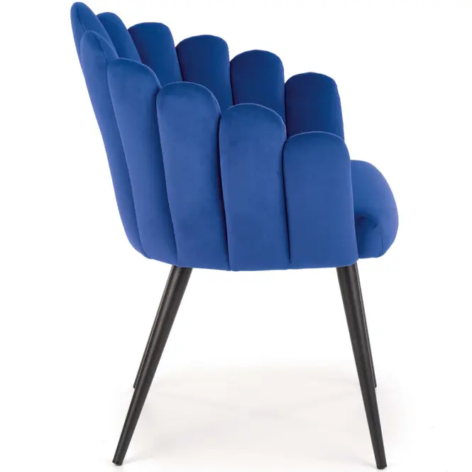 Szék K410 Velvet/Fém sötétkék