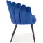 Szék K410 Velvet/Fém sötétkék,4