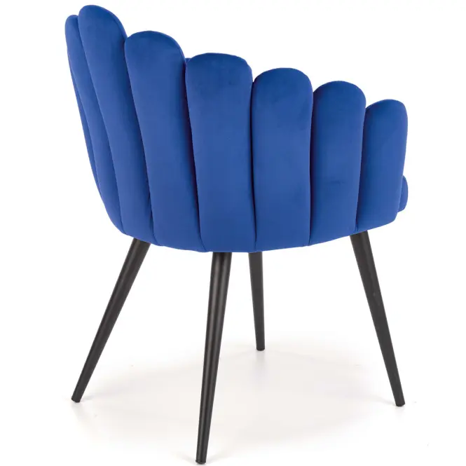 Szék K410 Velvet/Fém sötétkék