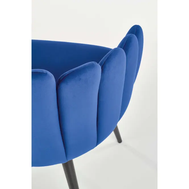 Szék K410 Velvet/Fém sötétkék