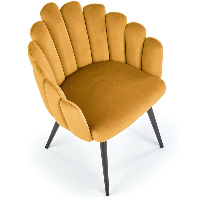 Szék K410 Velvet/Fém Mustár