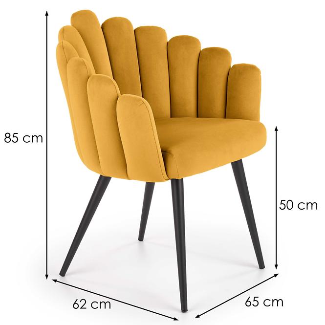 Szék K410 Velvet/Fém Mustár