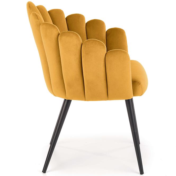 Szék K410 Velvet/Fém Mustár