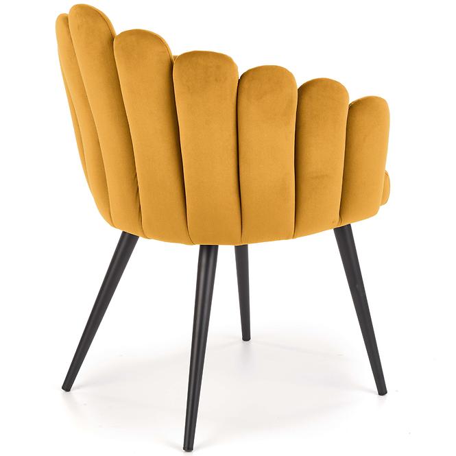 Szék K410 Velvet/Fém Mustár