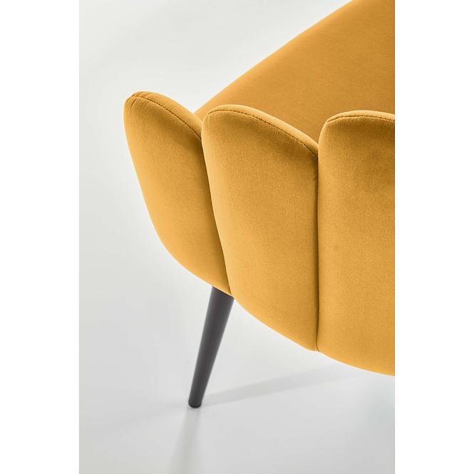 Szék K410 Velvet/Fém Mustár