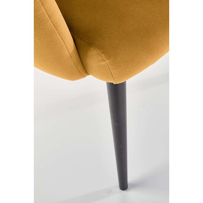 Szék K410 Velvet/Fém Mustár