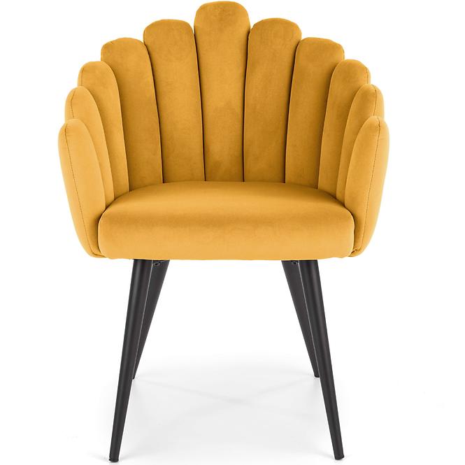 Szék K410 Velvet/Fém Mustár