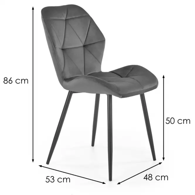 Szék K453 Velvet/Fém szürke