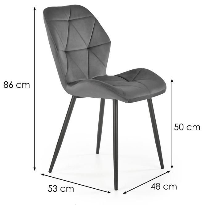 Szék K453 Velvet/Fém szürke