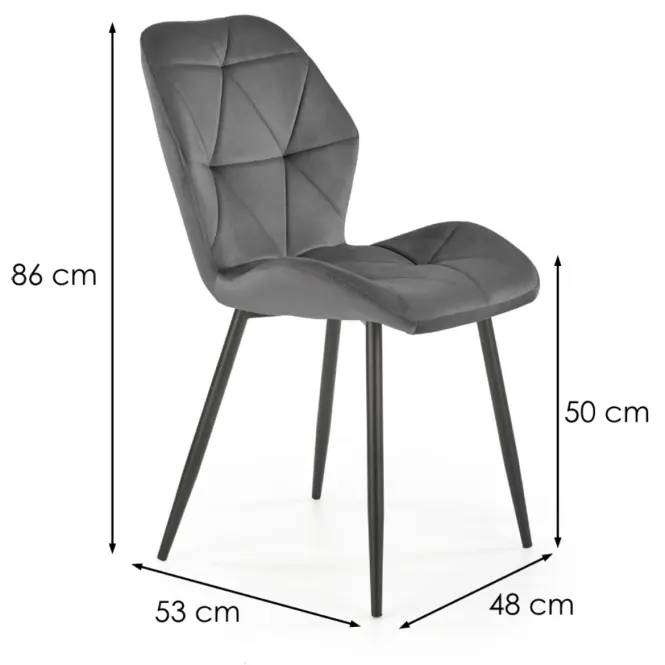 Szék K453 Velvet/Fém szürke,2