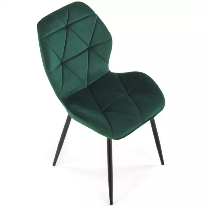 Szék K453 Velvet/Fém Sötétzöld
