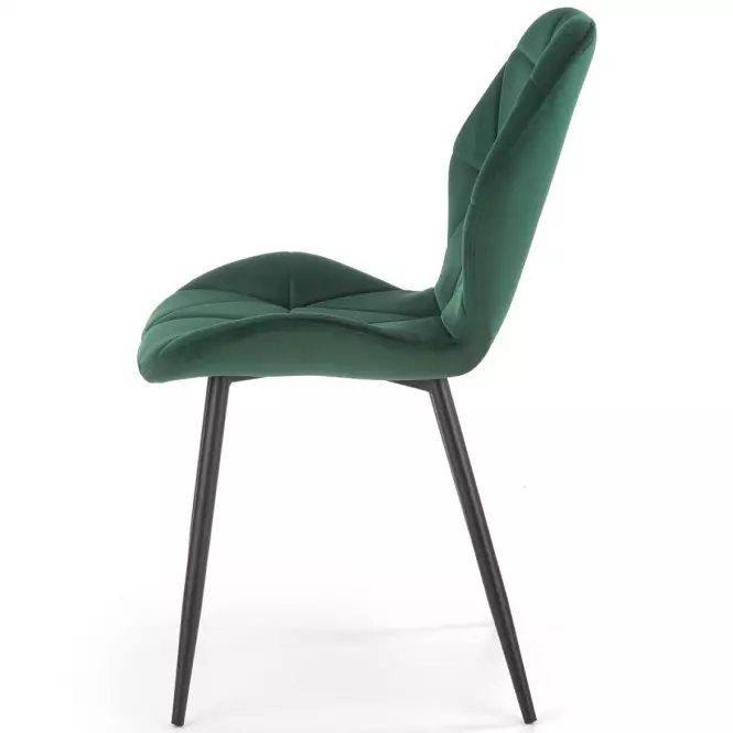 Szék K453 Velvet/Fém Sötétzöld